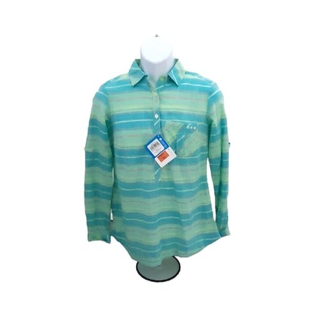 Columbia PFG womens shirt top Coral Springs II Geyser Stripe Size Small NWT New‎